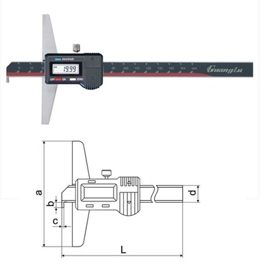 广陆单钩数显深度尺
