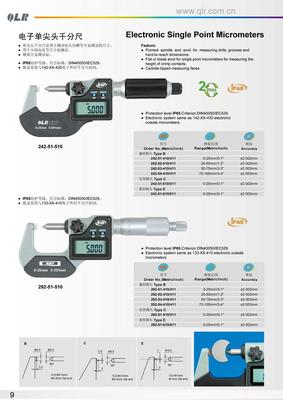 青量数显单尖头千分尺